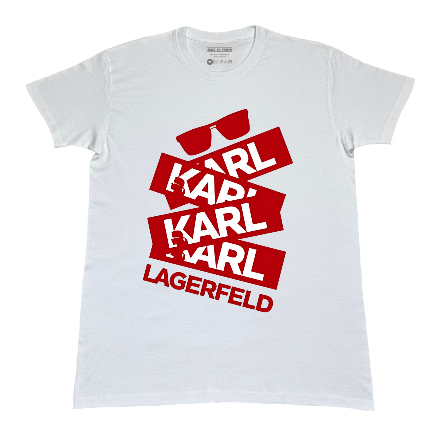 Tricou unisex Karl Red Blocks – Minimalism iconic & fashion statement